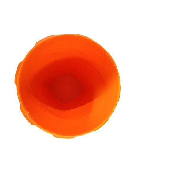 Vintage Tupperware Orange Flower Decorated Canister starburst Seal 1222 - Picture 3 of 4